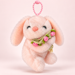 Bunny With bouquet - Bag Charm ( LIGHT PINK )