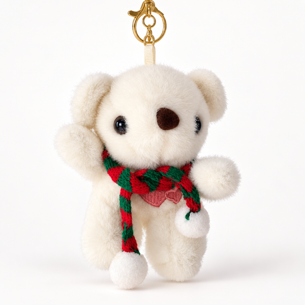 Scarf Bear - Bag Charm ( WHITE)