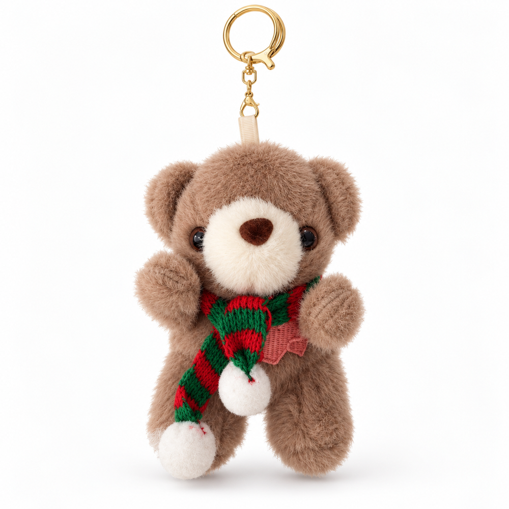 Scarf Bear - Bag Charm ( GREY BROWN )