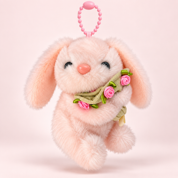 Bunny With bouquet - Bag Charm ( LIGHT PINK )