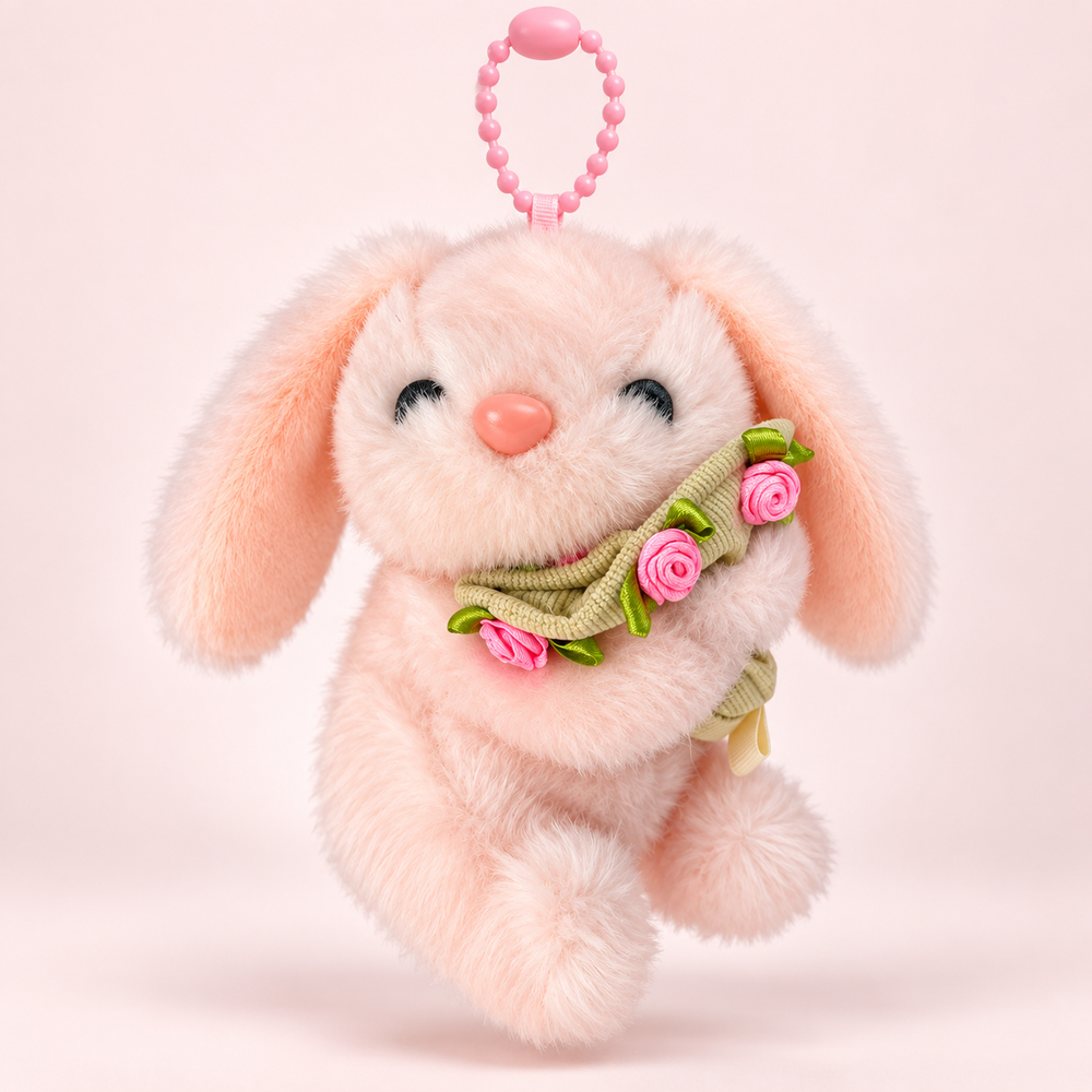 Bunny With bouquet - Bag Charm ( LIGHT PINK )